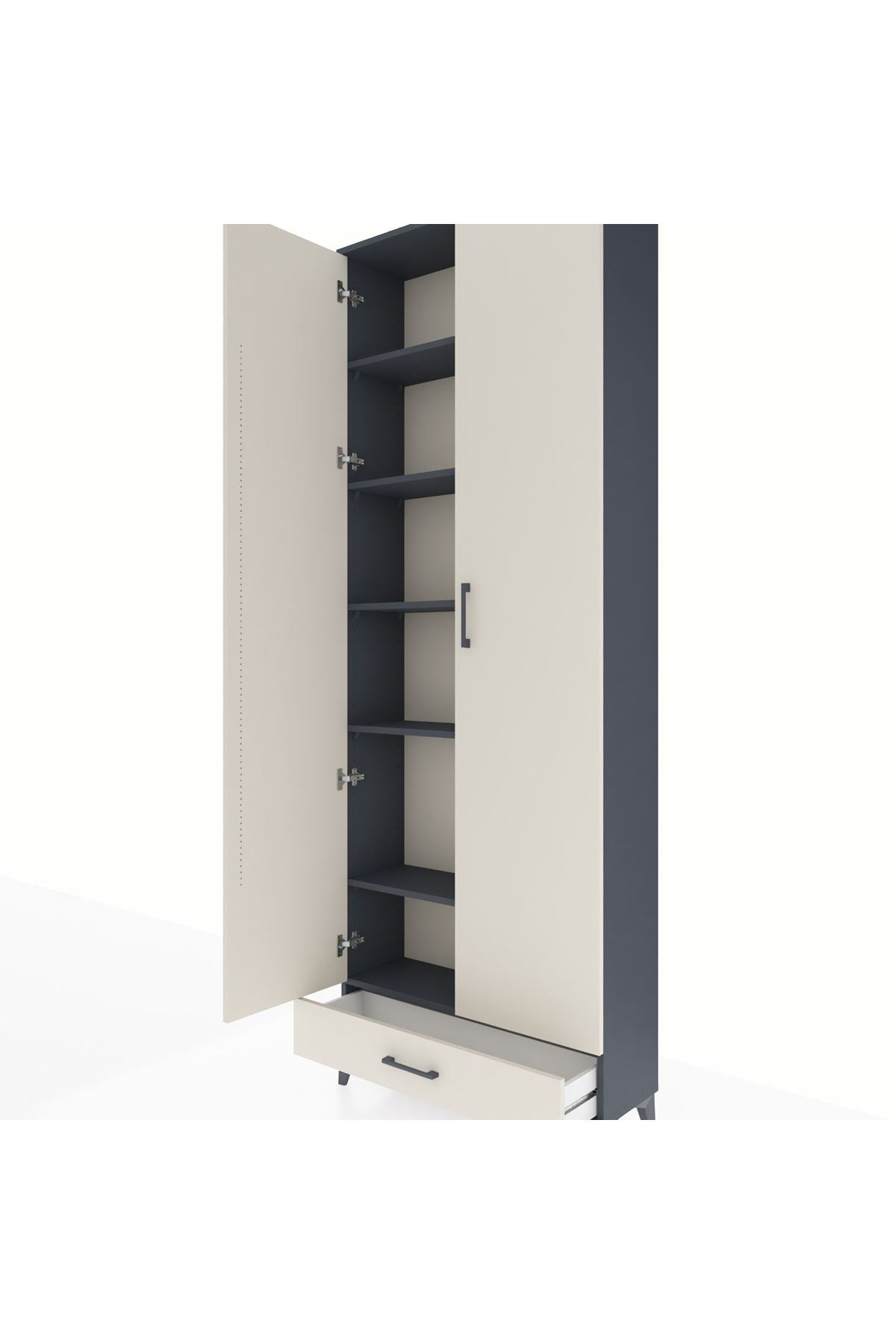 Arges Dolap 6 Raflı Tek Çekmeceli 2 Kapaklı 88x30x243 - S33M291V4A