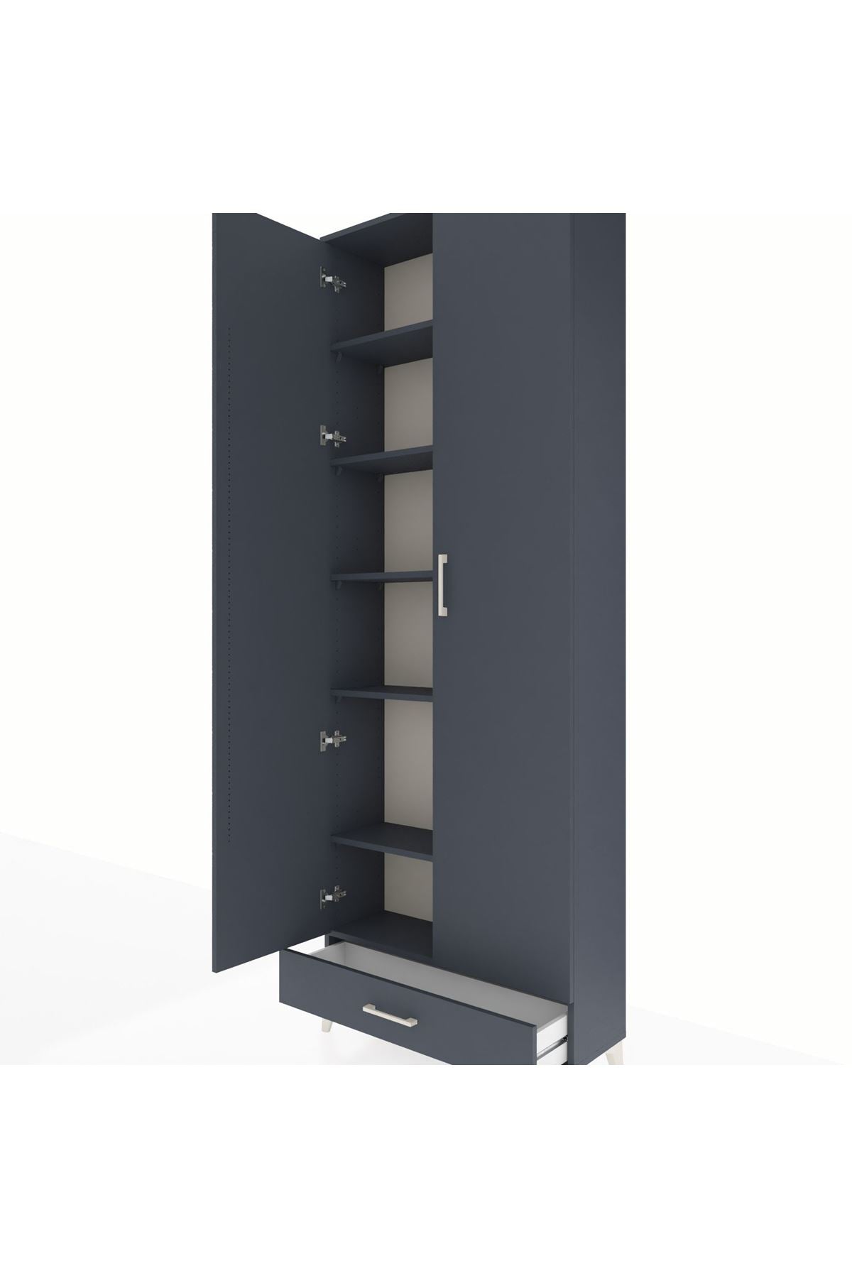 Arges Dolap 6 Raflı Tek Çekmeceli 2 Kapaklı 88x30x243 - S33M291V5A