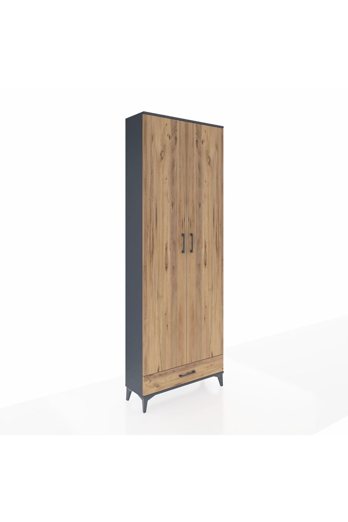 Arges Dolap 6 Raflı Tek Çekmeceli 2 Kapaklı 88x30x243 - S33M291V6A