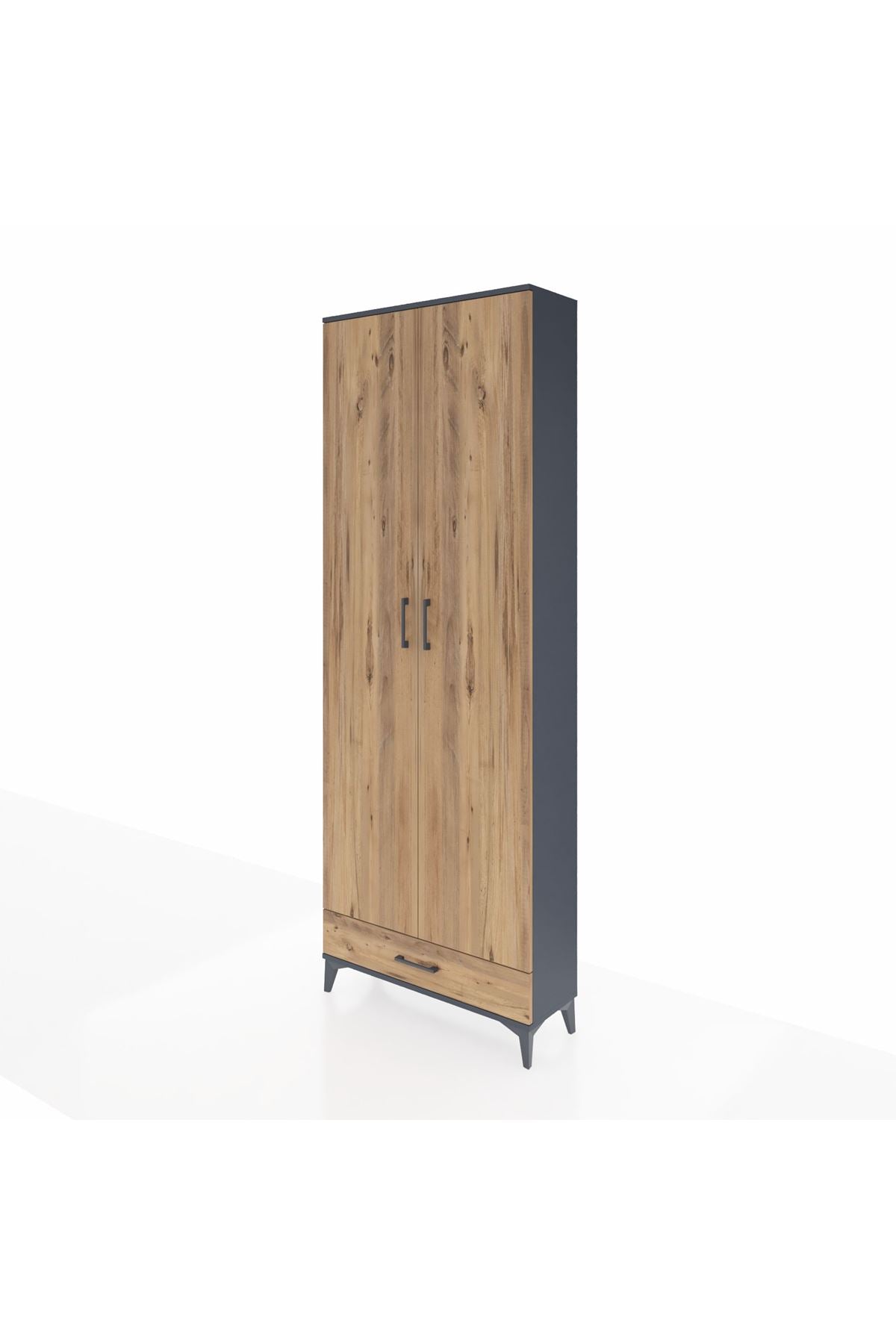 Arges Dolap 6 Raflı Tek Çekmeceli 2 Kapaklı 88x30x243 - S33M291V6A