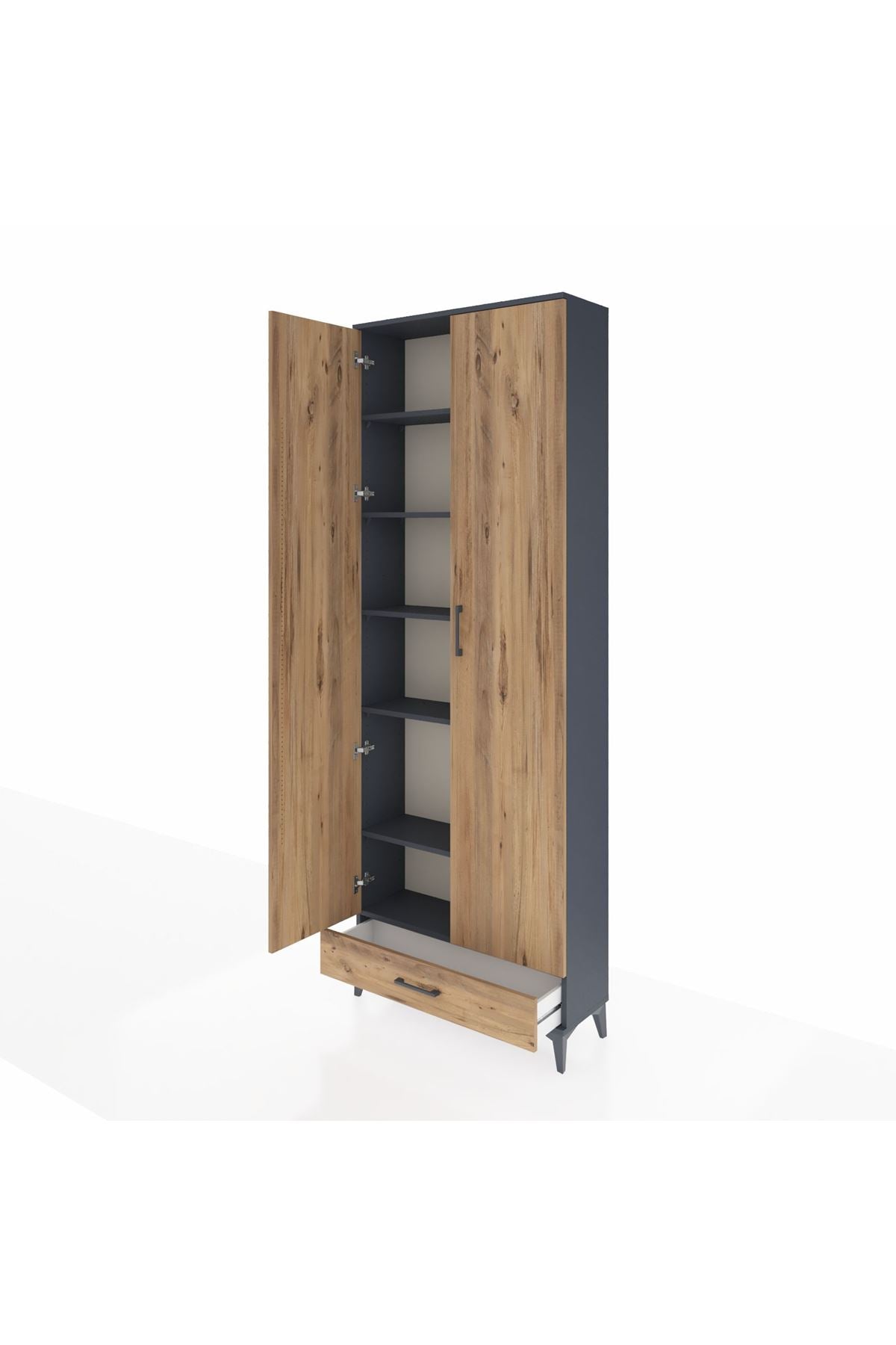 Arges Dolap 6 Raflı Tek Çekmeceli 2 Kapaklı 88x30x243 - S33M291V6A