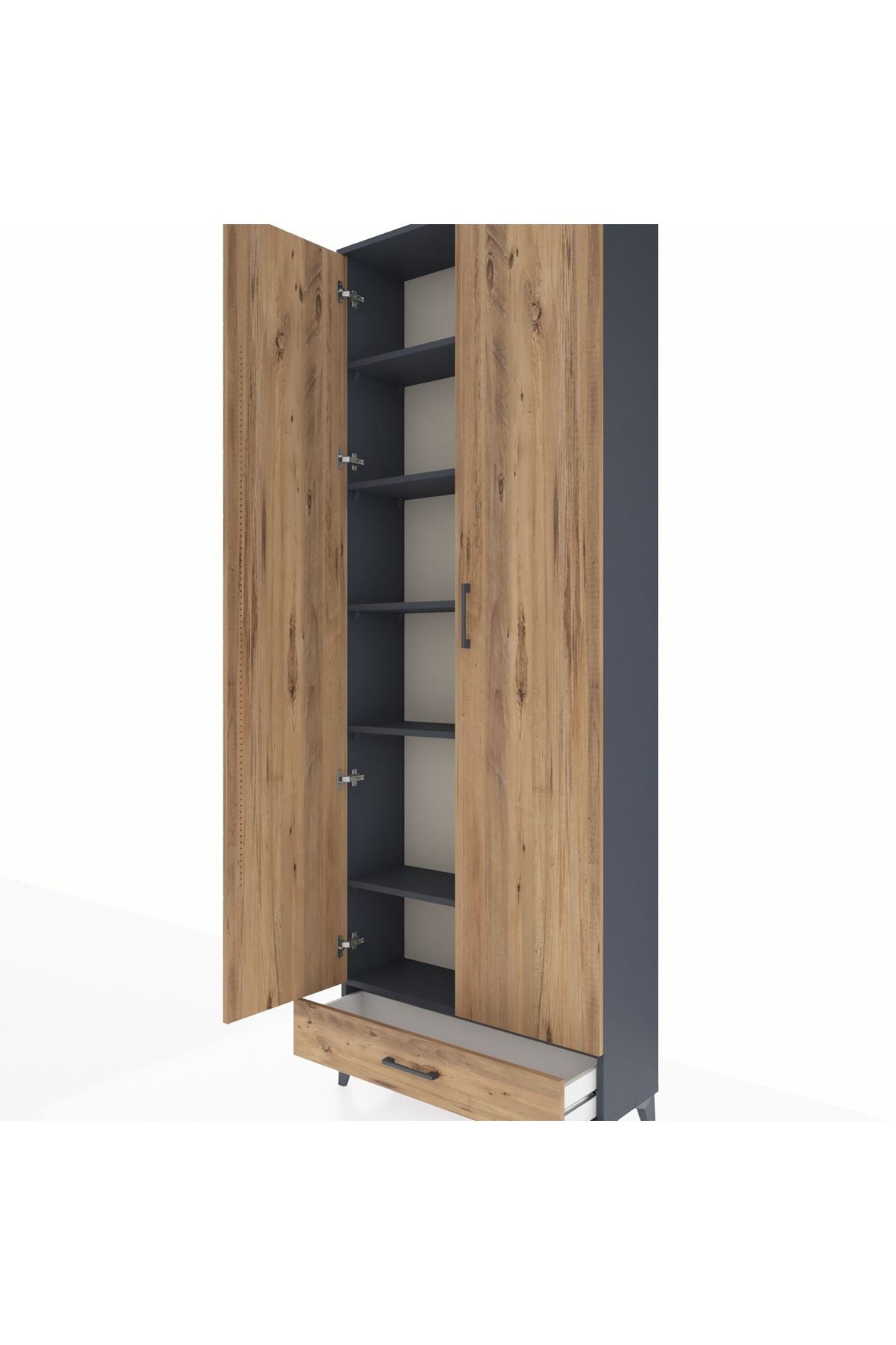 Arges Dolap 6 Raflı Tek Çekmeceli 2 Kapaklı 88x30x243 - S33M291V6A