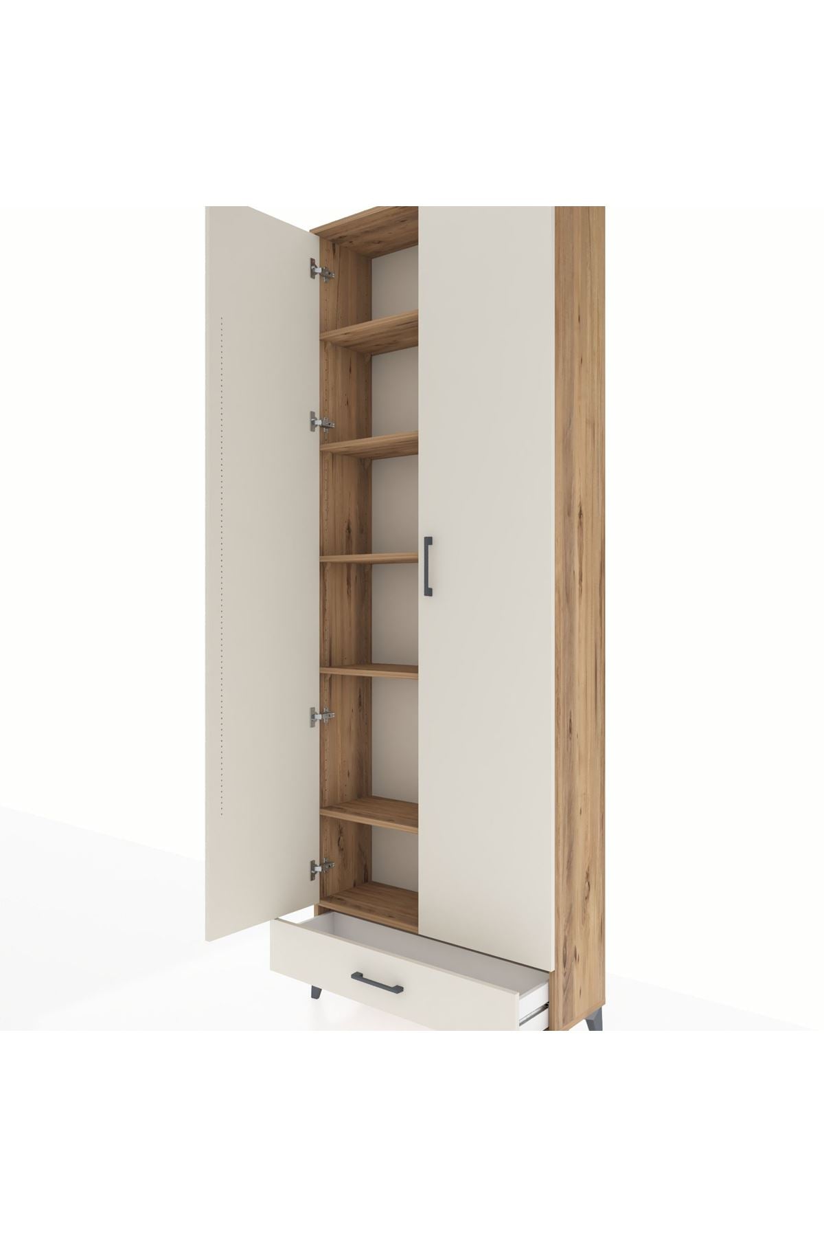 Arges Dolap 6 Raflı Tek Çekmeceli 2 Kapaklı 88x30x243 - S33M291V7A