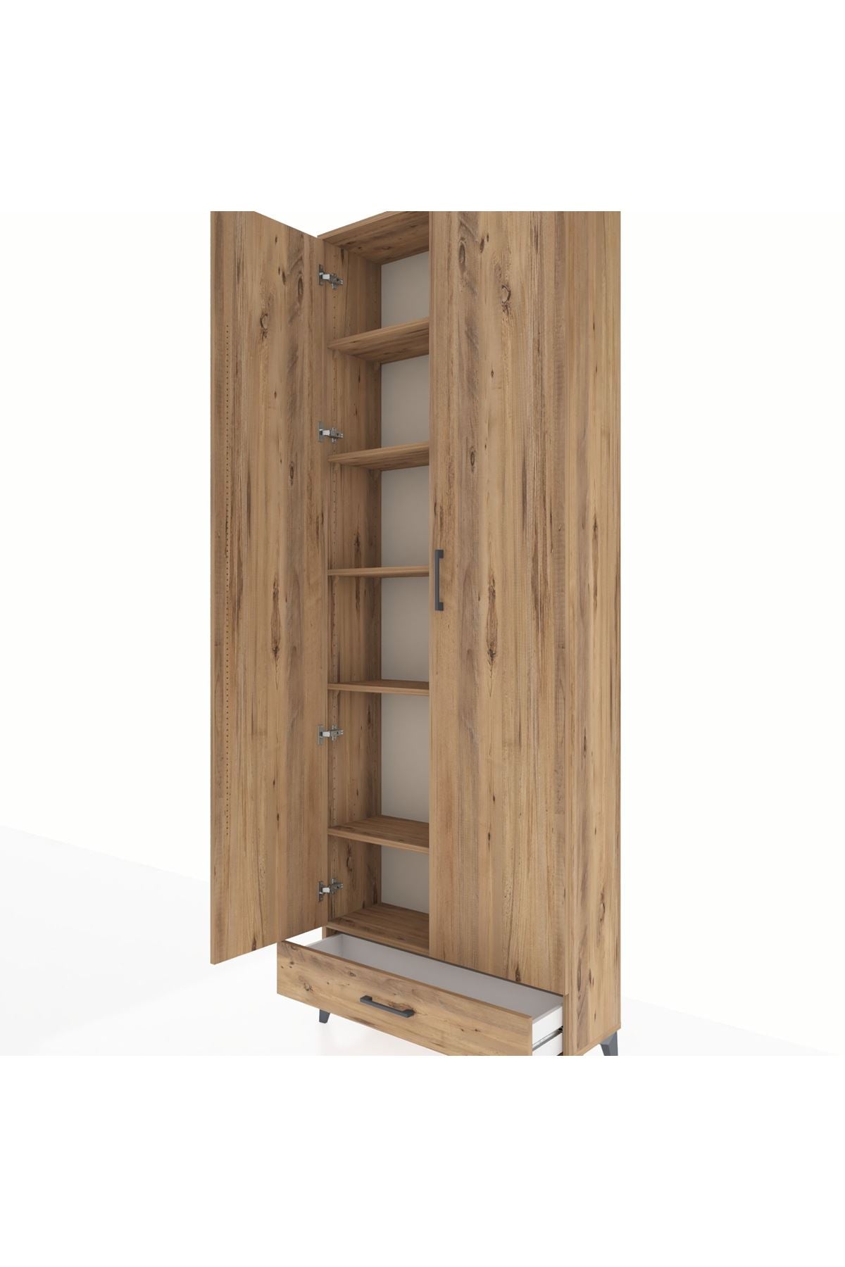 Arges Dolap 6 Raflı Tek Çekmeceli 2 Kapaklı 88x30x243 - S33M291V9A