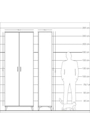 Arges Dolap 5 Raflı 2 Kapaklı 88x30x243 - S33M293V5A