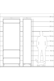 Arges Dolap 2 Raflı Tek Askılı 88x30x243 - S33M296V7A