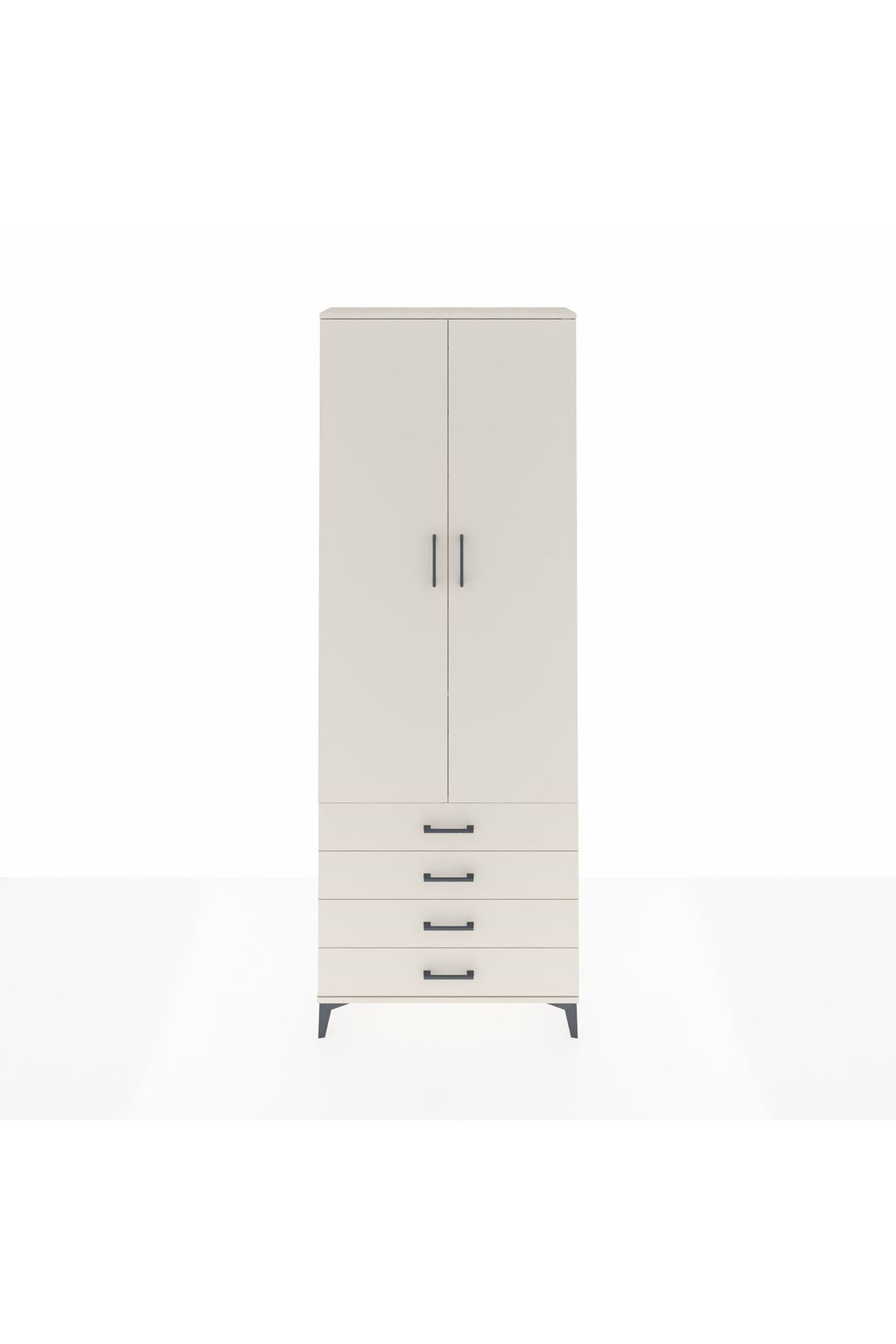 Arges Dolap 2 Raflı 4 Çekmeceli Tek Askılı 88x30x243 - S33M297V1A