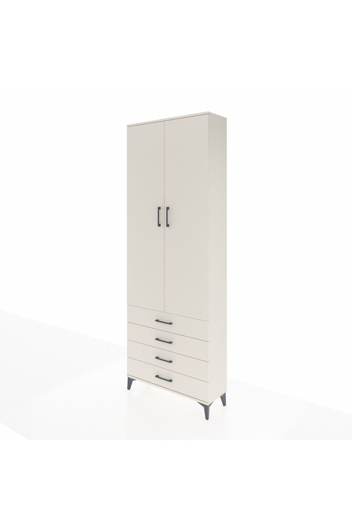 Arges Dolap 2 Raflı 4 Çekmeceli Tek Askılı 88x30x243 - S33M297V1A