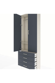 Arges Dolap 2 Raflı 4 Çekmeceli Tek Askılı 88x30x243 - S33M297V2A