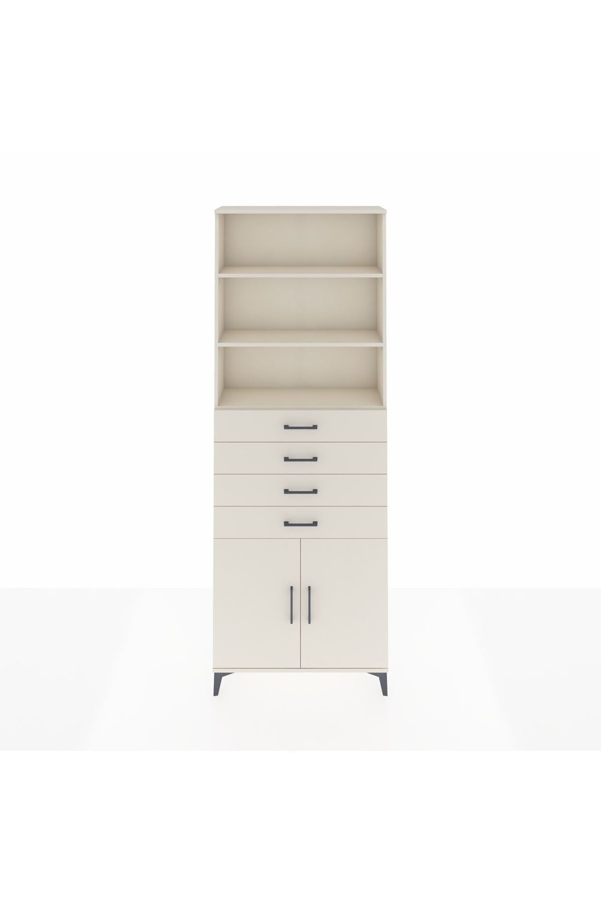 Arges Dolap 3 Raflı 4 Çekmeceli 2 Kapaklı 88x30x243 - S33M260V1A