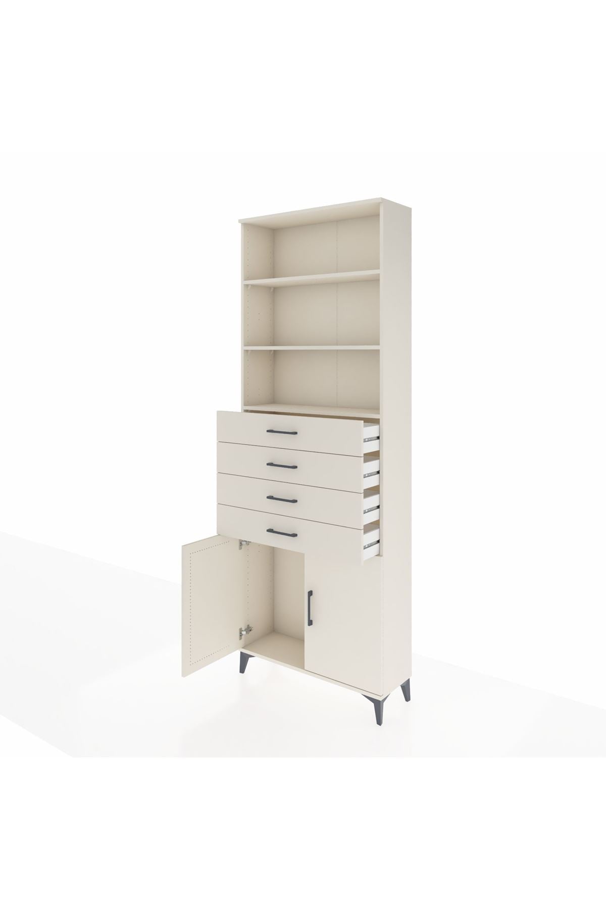 Arges Dolap 3 Raflı 4 Çekmeceli 2 Kapaklı 88x30x243 - S33M260V1A