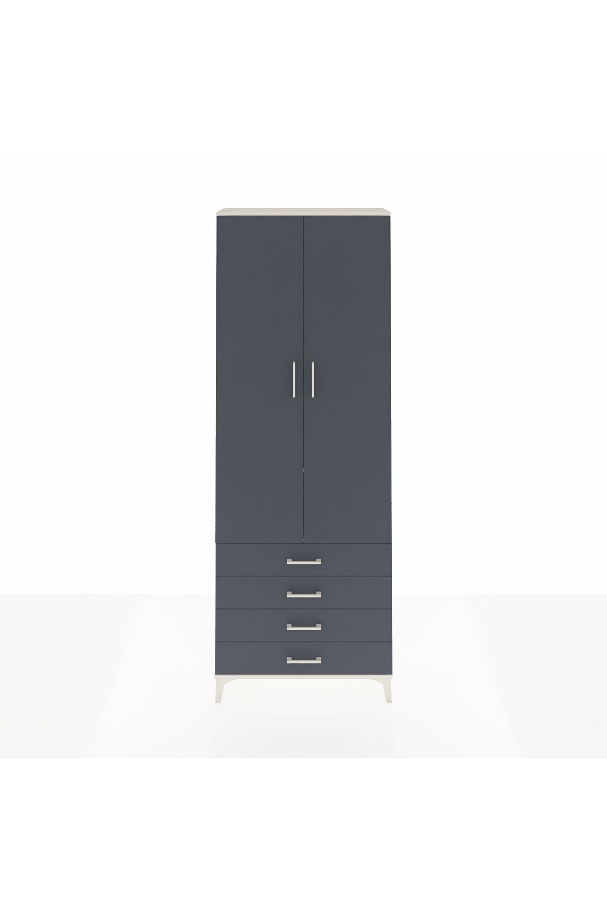 Arges Dolap 2 Raflı 4 Çekmeceli Tek Askılı 88x30x243 - S33M297V2A