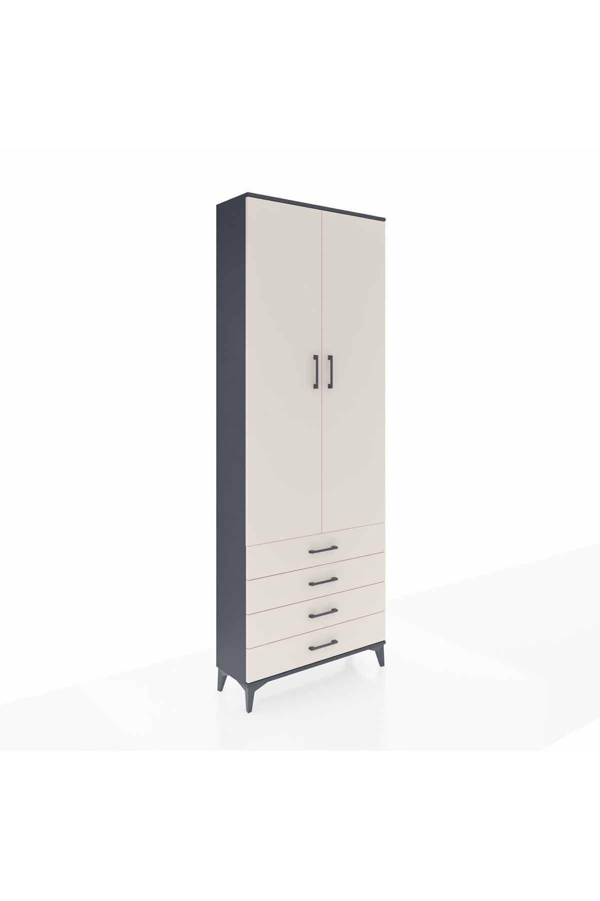 Arges Dolap 2 Raflı 4 Çekmeceli Tek Askılı 88x30x243 - S33M297V4A