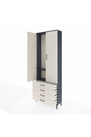Arges Dolap 2 Raflı 4 Çekmeceli Tek Askılı 88x30x243 - S33M297V4A