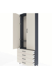 Arges Dolap 2 Raflı 4 Çekmeceli Tek Askılı 88x30x243 - S33M297V4A