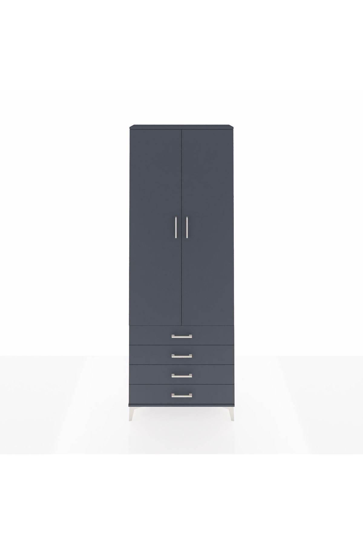 Arges Dolap 2 Raflı 4 Çekmeceli Tek Askılı 88x30x243 - S33M297V5A