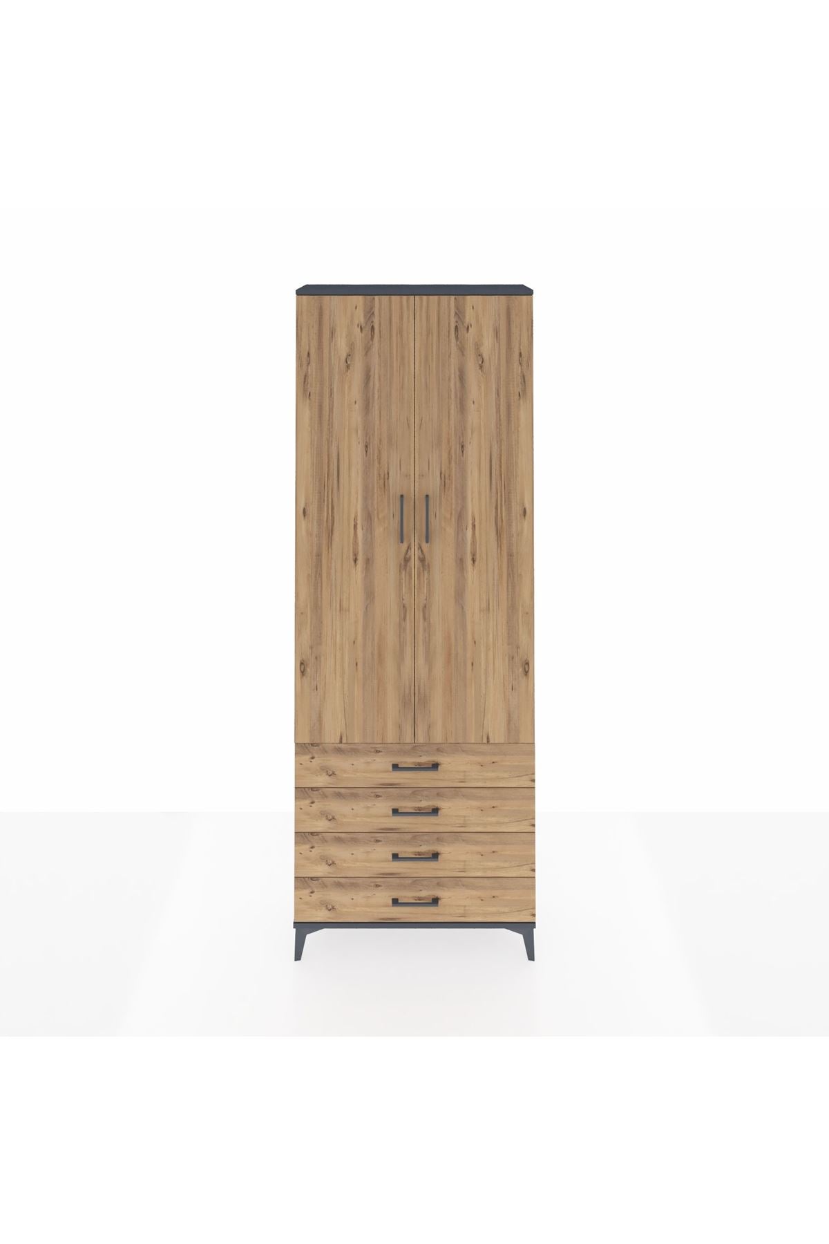 Arges Dolap 2 Raflı 4 Çekmeceli Tek Askılı 88x30x243 - S33M297V6A