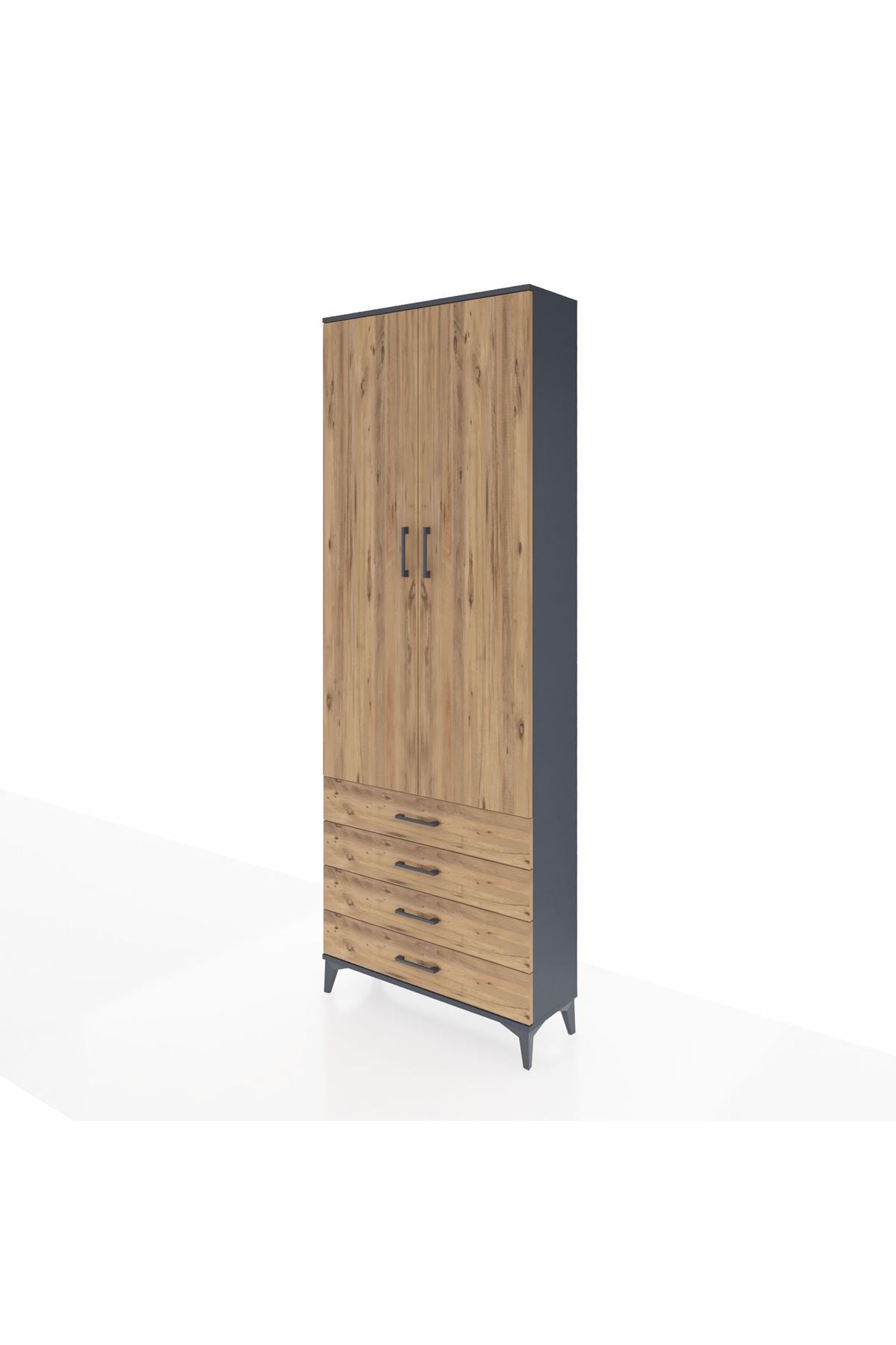 Arges Dolap 2 Raflı 4 Çekmeceli Tek Askılı 88x30x243 - S33M297V6A