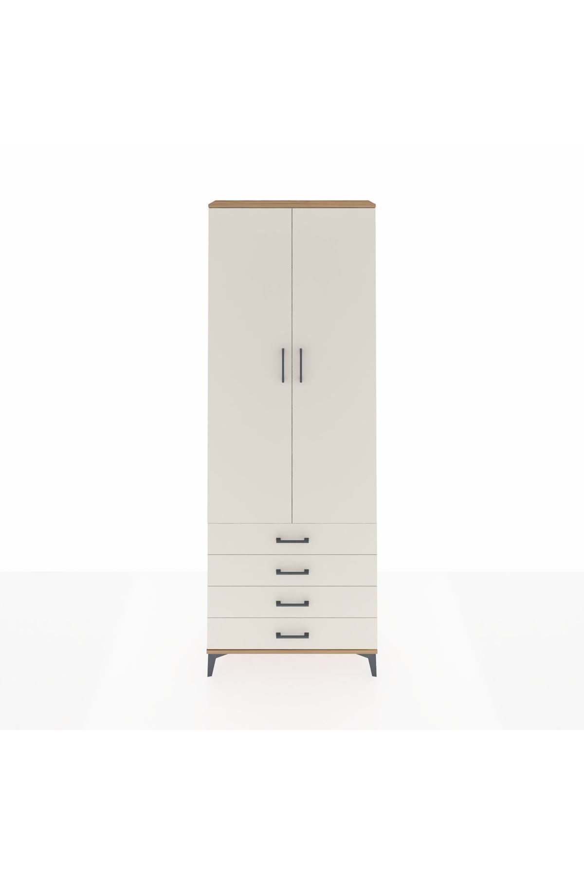 Arges Dolap 2 Raflı 4 Çekmeceli Tek Askılı 88x30x243 - S33M297V7A