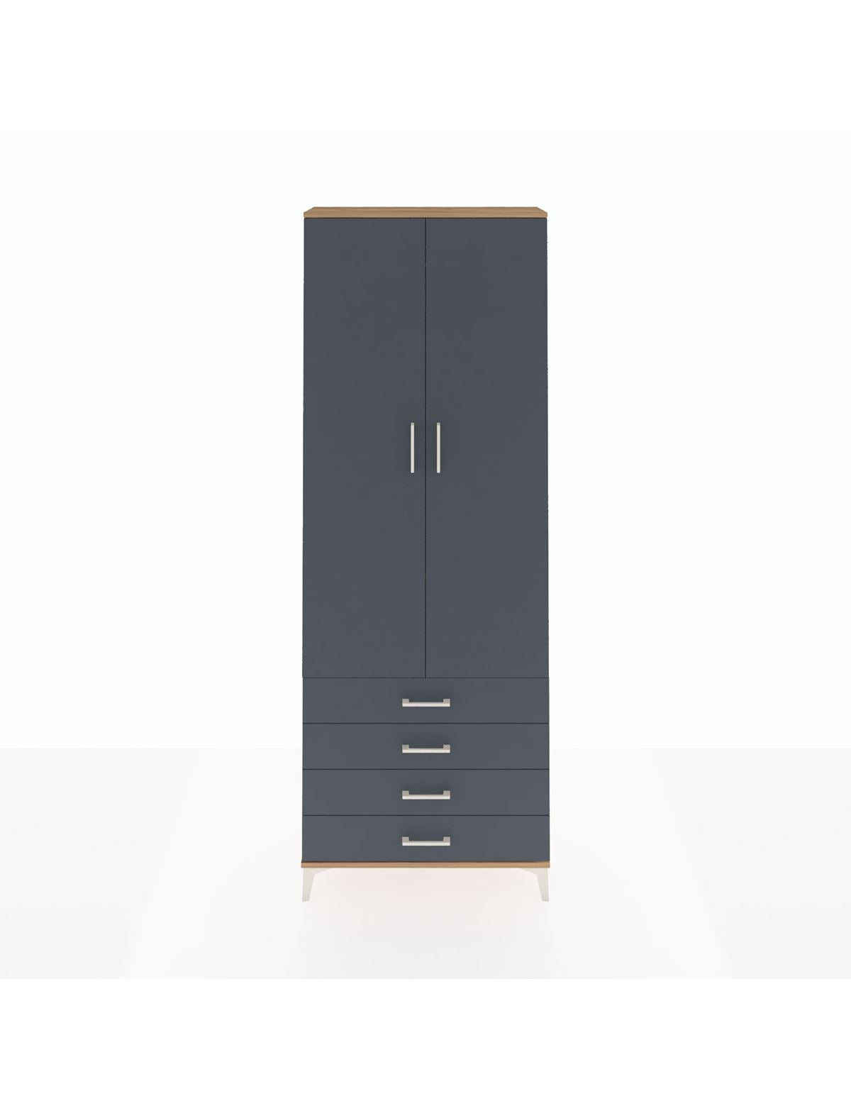 Arges Dolap 2 Raflı 4 Çekmeceli Tek Askılı 88x30x243 - S33M297V8A