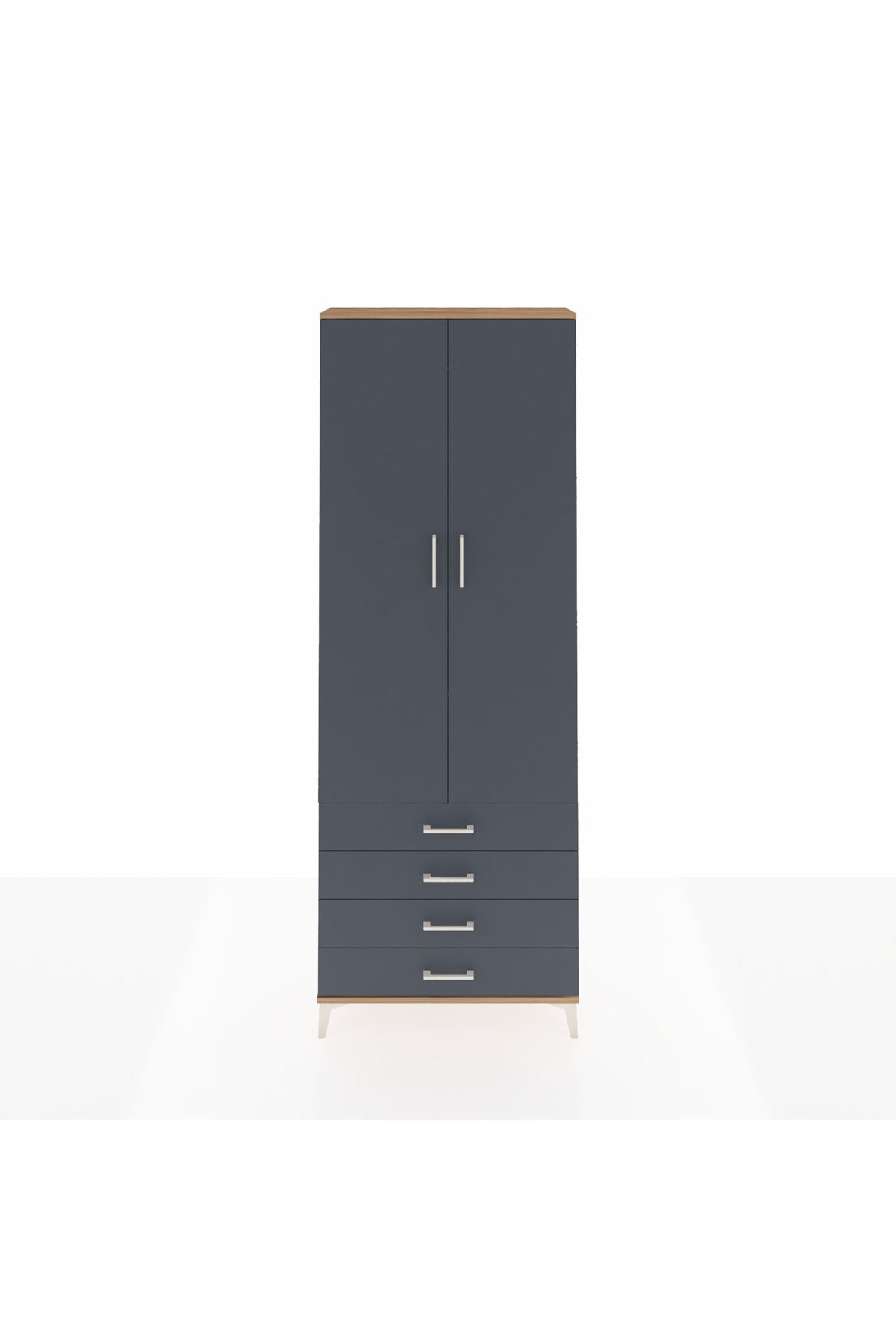 Arges Dolap 2 Raflı 4 Çekmeceli Tek Askılı 88x30x243 - S33M297V8A