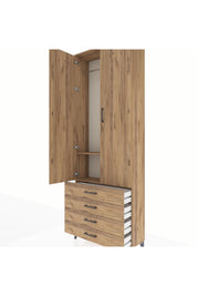 Arges Dolap 2 Raflı 4 Çekmeceli Tek Askılı 88x30x243 - S33M297V9A