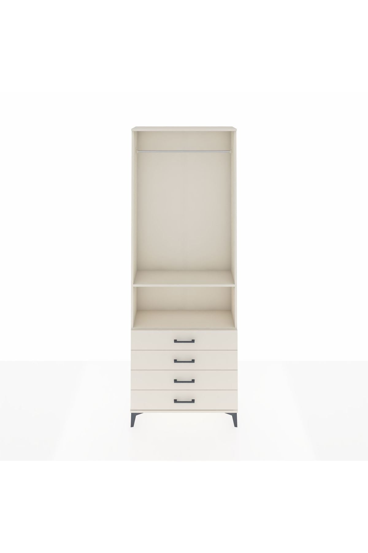 Arges Dolap 2 Raflı 4 Çekmeceli Tek Askılı 88x30x243 - S33M298V1A