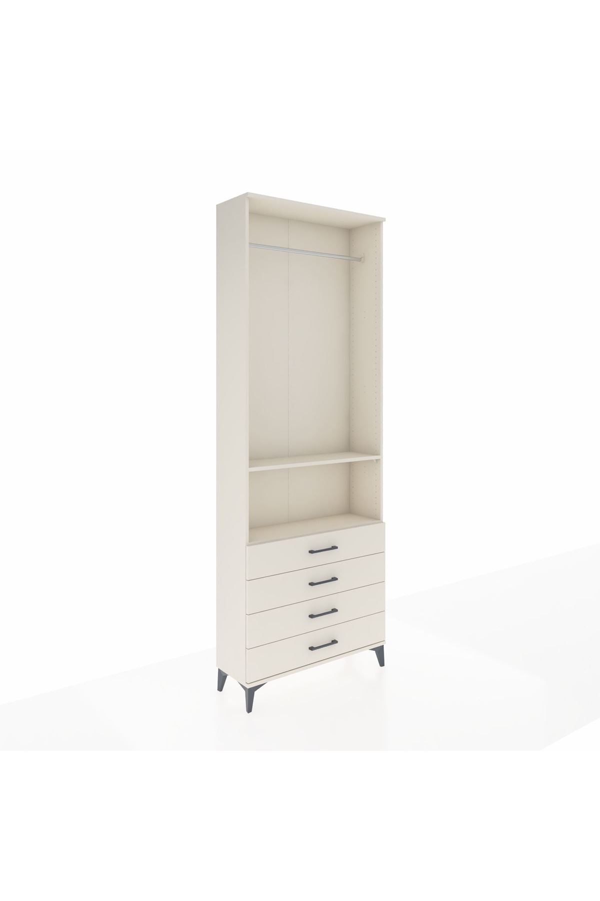 Arges Dolap 2 Raflı 4 Çekmeceli Tek Askılı 88x30x243 - S33M298V1A