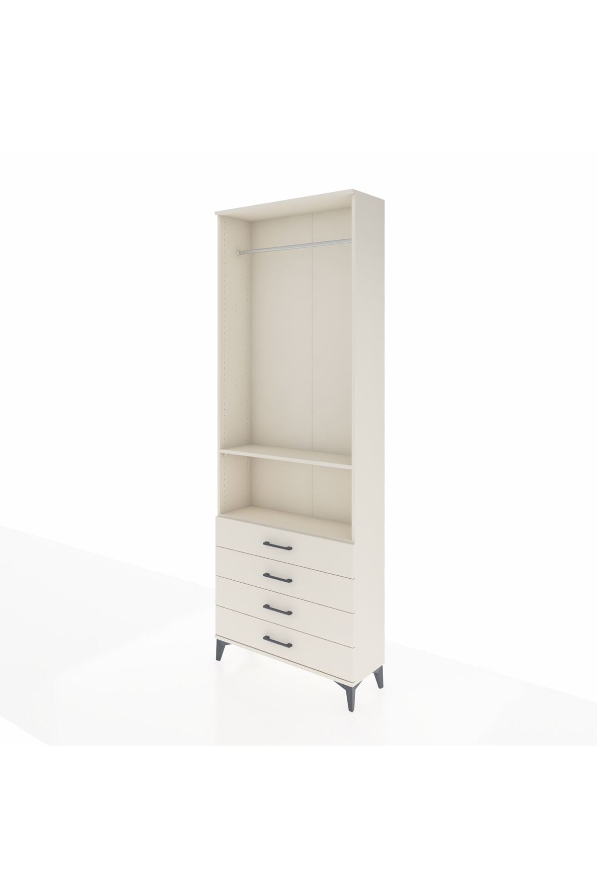 Arges Dolap 2 Raflı 4 Çekmeceli Tek Askılı 88x30x243 - S33M298V1A