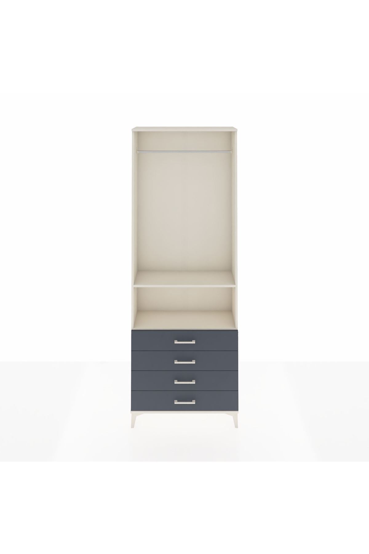 Arges Dolap 2 Raflı 4 Çekmeceli Tek Askılı 88x30x243 - S33M298V2A