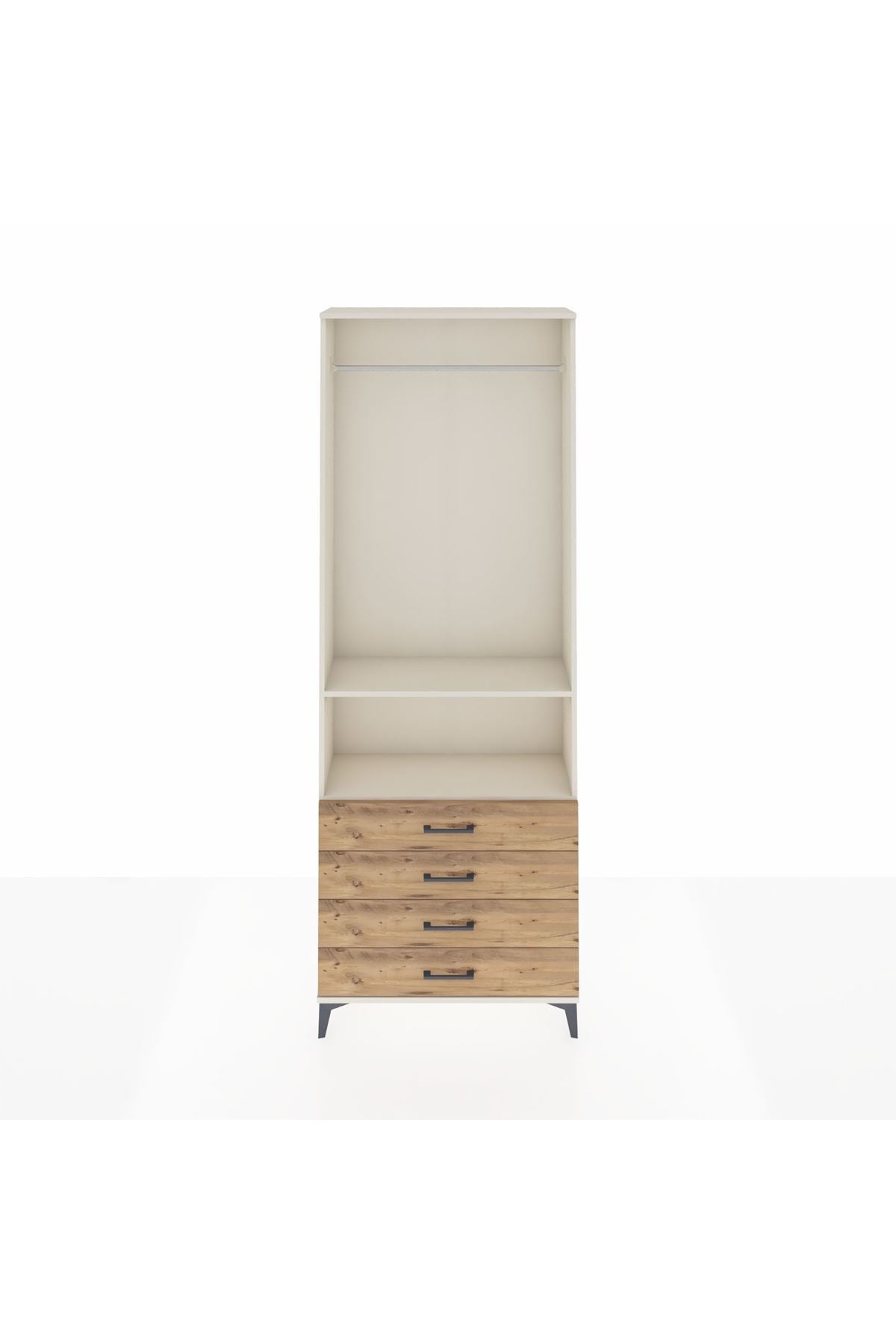 Arges Dolap 2 Raflı 4 Çekmeceli Tek Askılı 88x30x243 - S33M298V3A