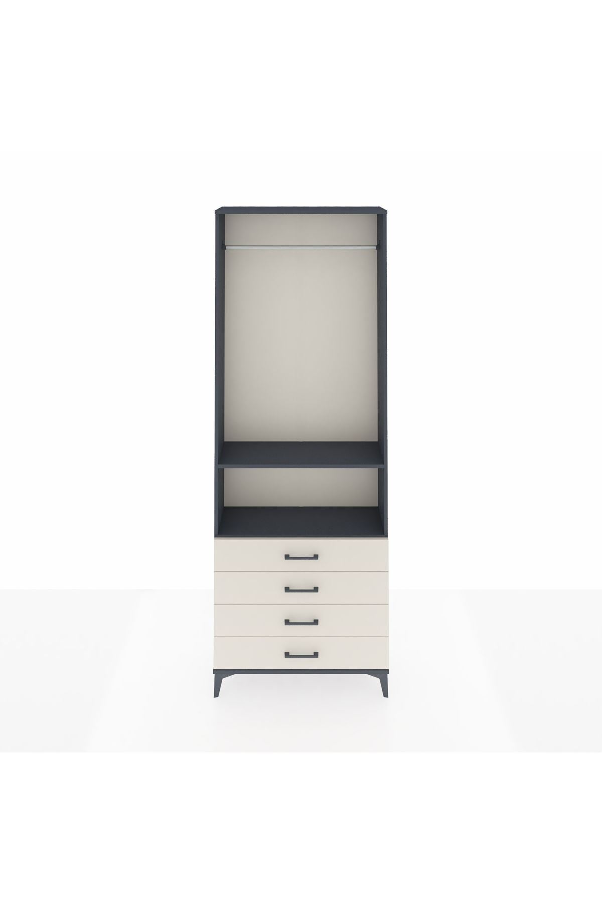 Arges Dolap 2 Raflı 4 Çekmeceli Tek Askılı 88x30x243 - S33M298V4A