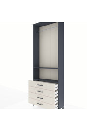 Arges Dolap 2 Raflı 4 Çekmeceli Tek Askılı 88x30x243 - S33M298V4A