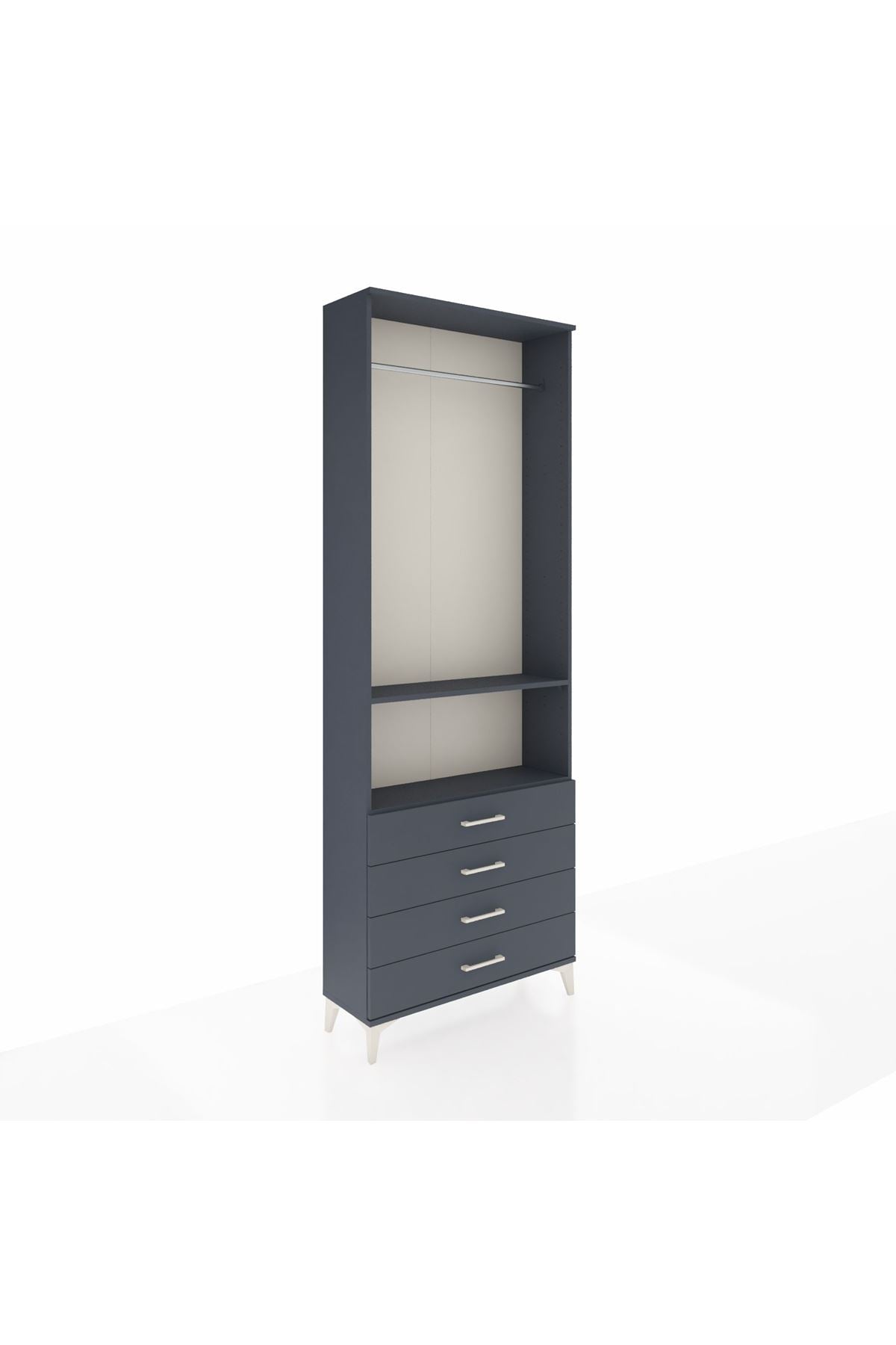 Arges Dolap 2 Raflı 4 Çekmeceli Tek Askılı 88x30x243 - S33M298V5A