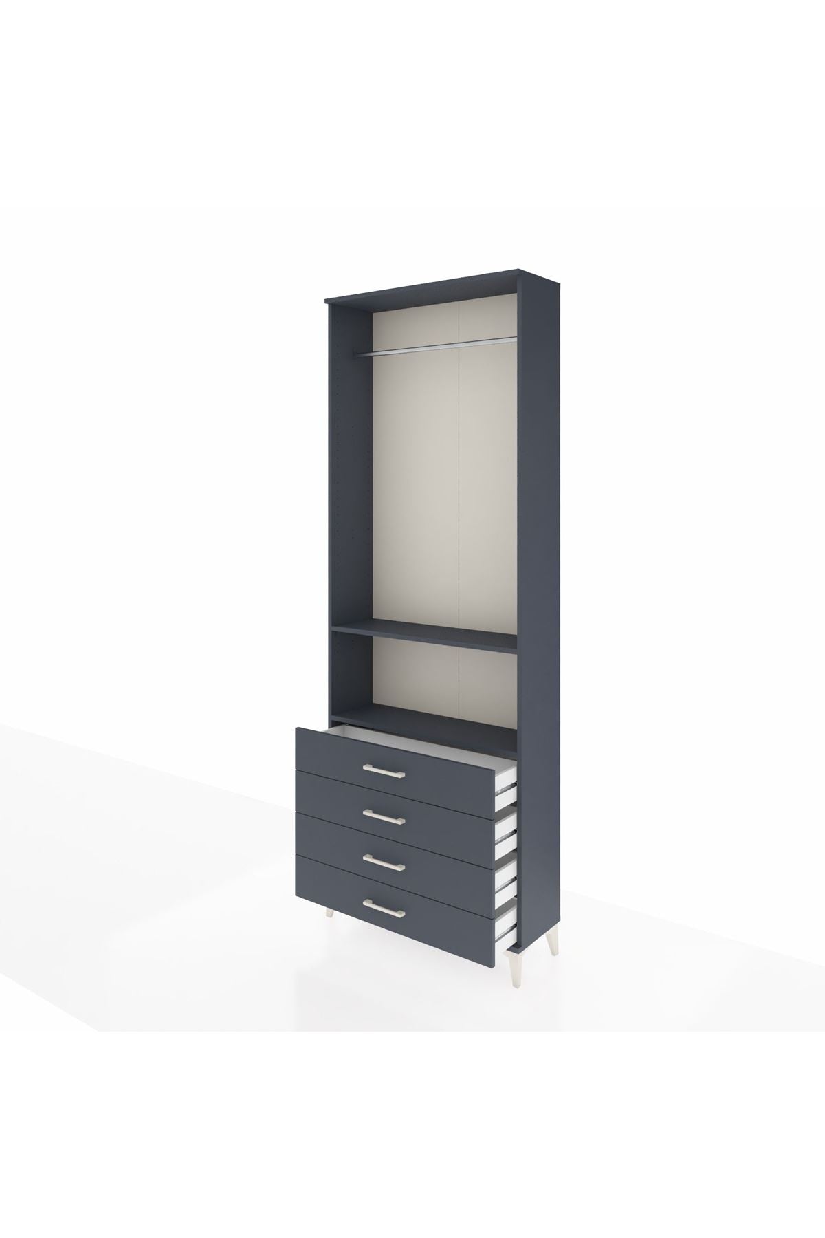 Arges Dolap 2 Raflı 4 Çekmeceli Tek Askılı 88x30x243 - S33M298V5A