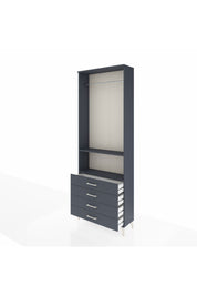 Arges Dolap 2 Raflı 4 Çekmeceli Tek Askılı 88x30x243 - S33M298V5A