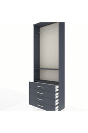Arges Dolap 2 Raflı 4 Çekmeceli Tek Askılı 88x30x243 - S33M298V5A