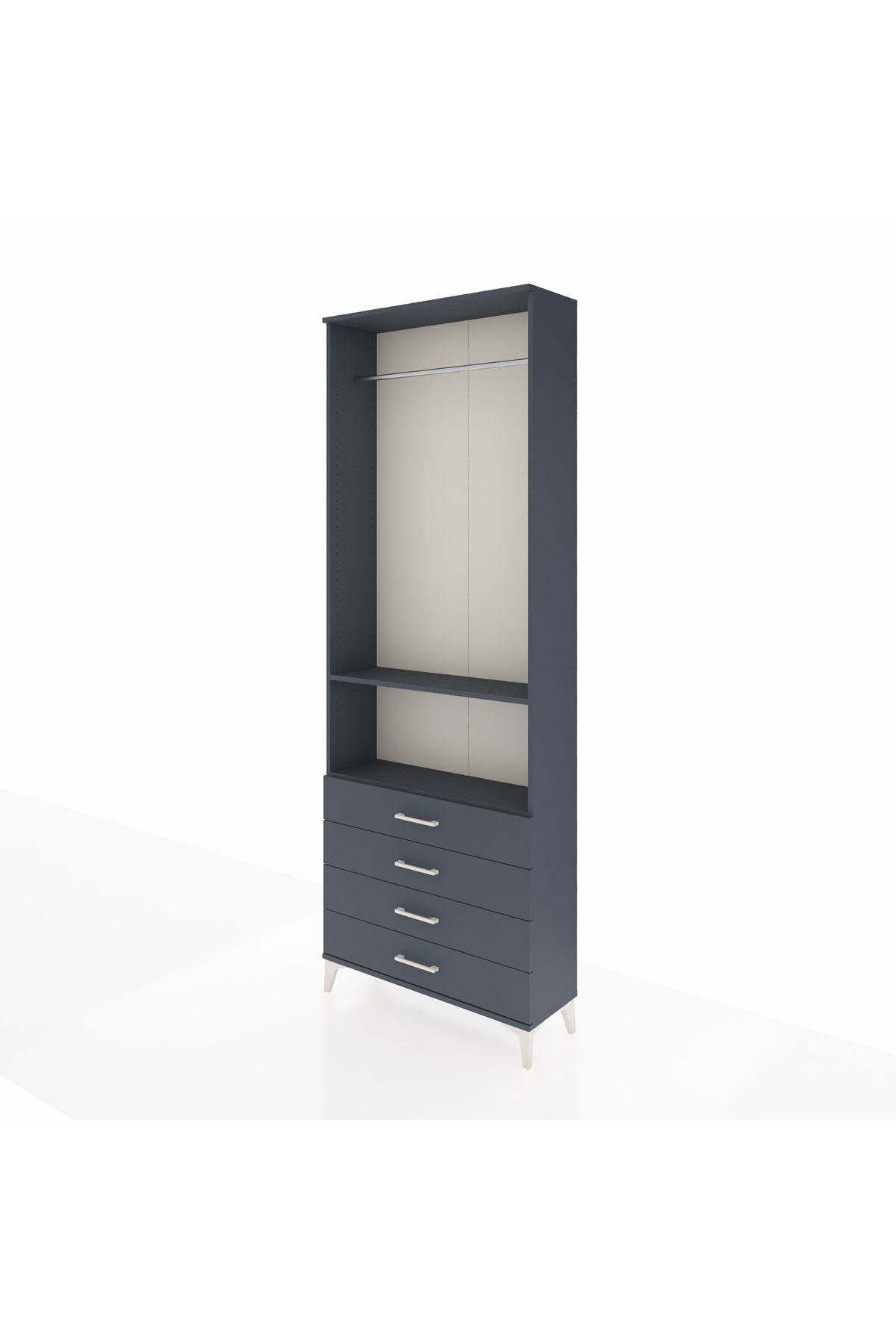 Arges Dolap 2 Raflı 4 Çekmeceli Tek Askılı 88x30x243 - S33M298V5A