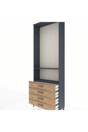 Arges Dolap 2 Raflı 4 Çekmeceli Tek Askılı 88x30x243 - S33M298V6A