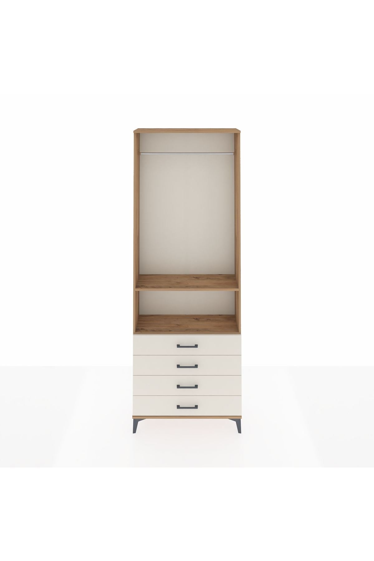 Arges Dolap 2 Raflı 4 Çekmeceli Tek Askılı 88x30x243 - S33M298V7A