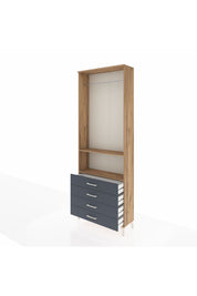 Arges Dolap 2 Raflı 4 Çekmeceli Tek Askılı 88x30x243 - S33M298V8A