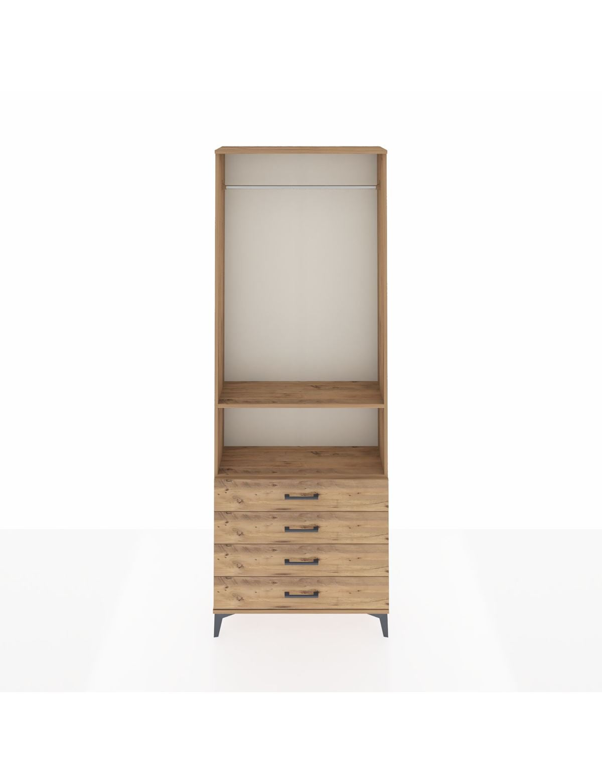 Arges Dolap 2 Raflı 4 Çekmeceli Tek Askılı 88x30x243 - S33M298V9A