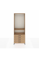 Arges Dolap 2 Raflı 4 Çekmeceli Tek Askılı 88x30x243