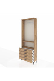 Arges Dolap 2 Raflı 4 Çekmeceli Tek Askılı 88x30x243 - S33M298V9A