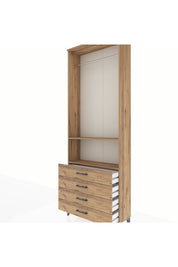 Arges Dolap 2 Raflı 4 Çekmeceli Tek Askılı 88x30x243 - S33M298V9A