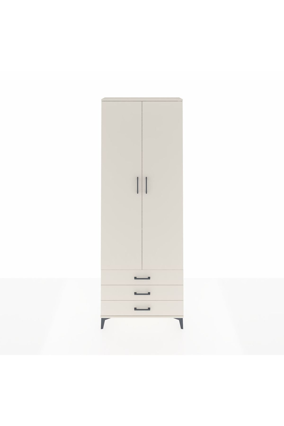Arges Dolap 2 Raflı 3 Çekmeceli Tek Askılı 88x30x243 - S33M299V1A