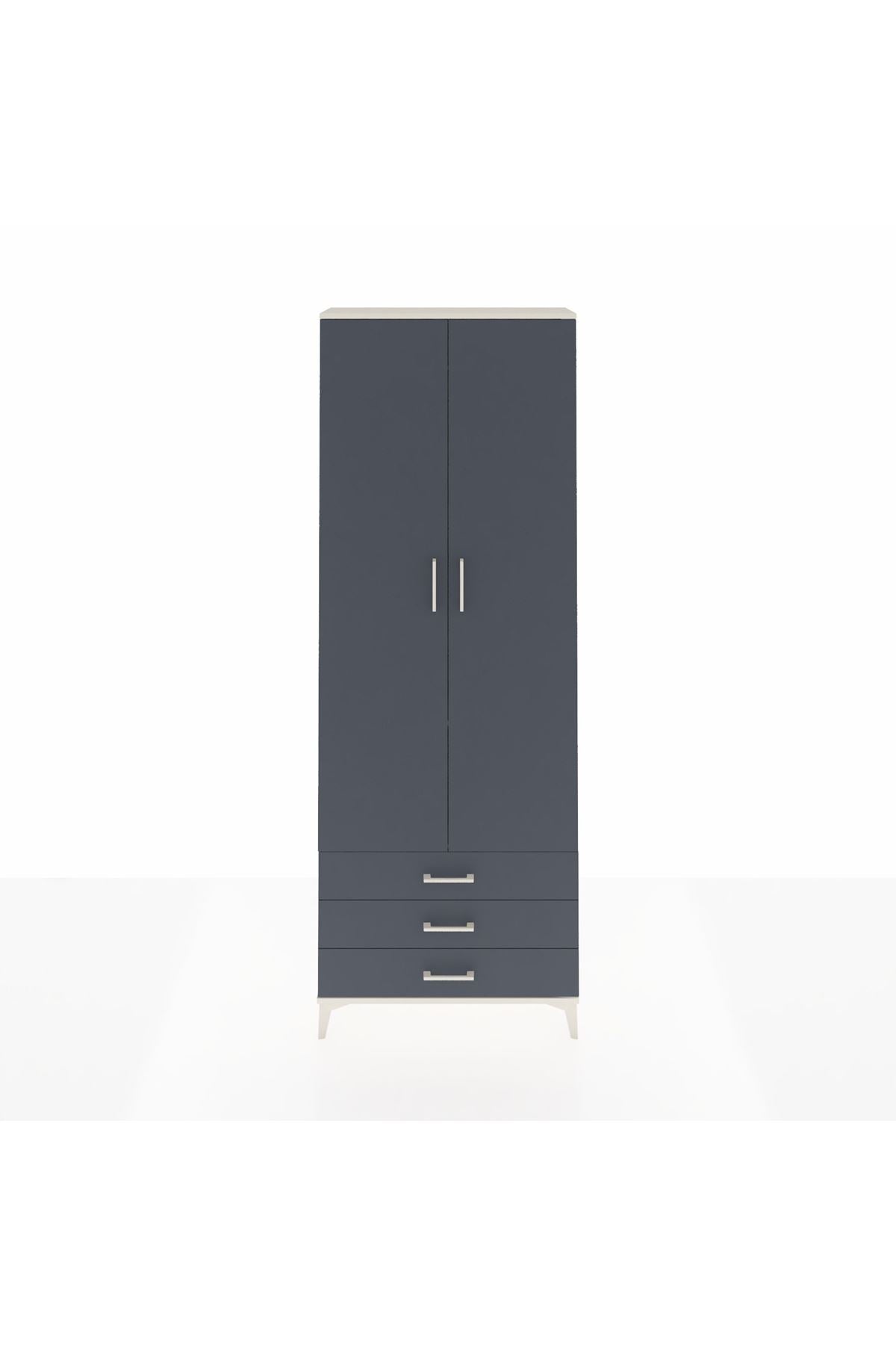 Arges Dolap 2 Raflı 3 Çekmeceli Tek Askılı 88x30x243 - S33M299V2A