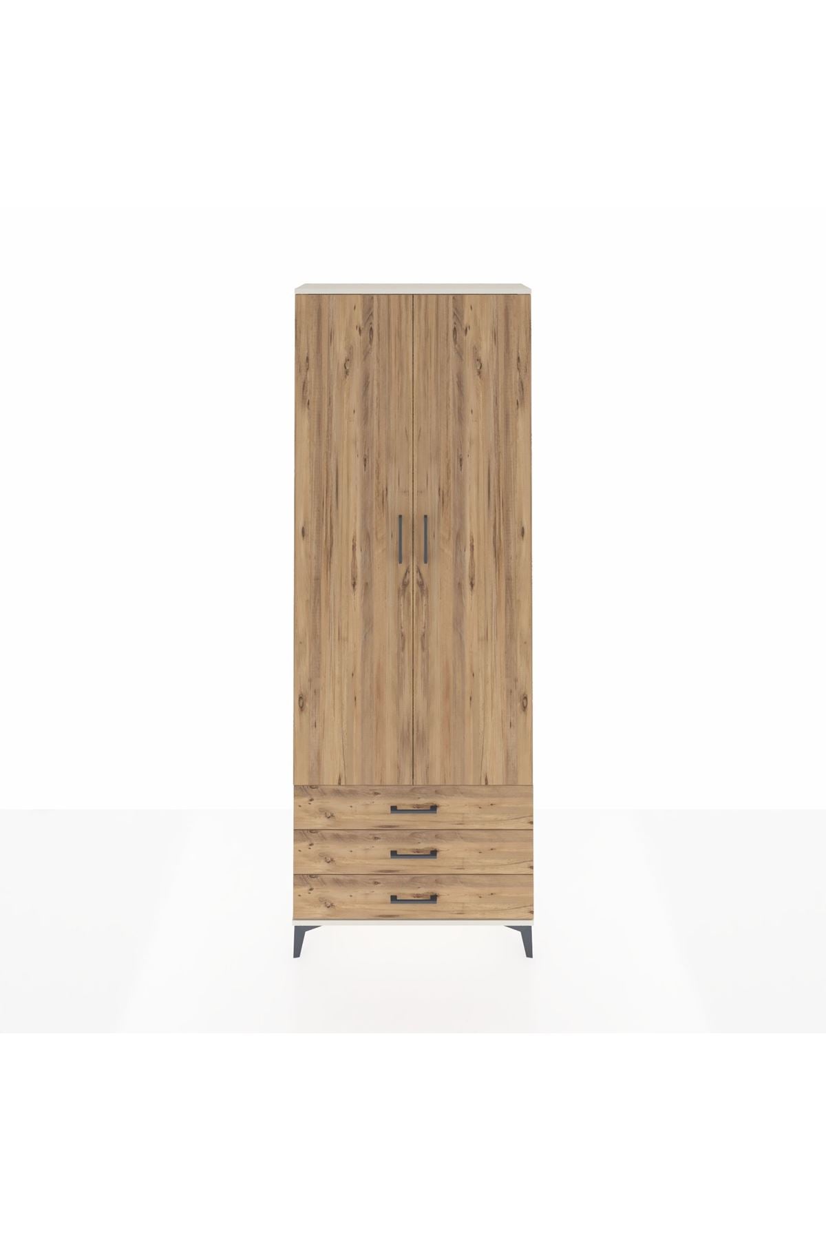 Arges Dolap 2 Raflı 3 Çekmeceli Tek Askılı 88x30x243 - S33M299V3A