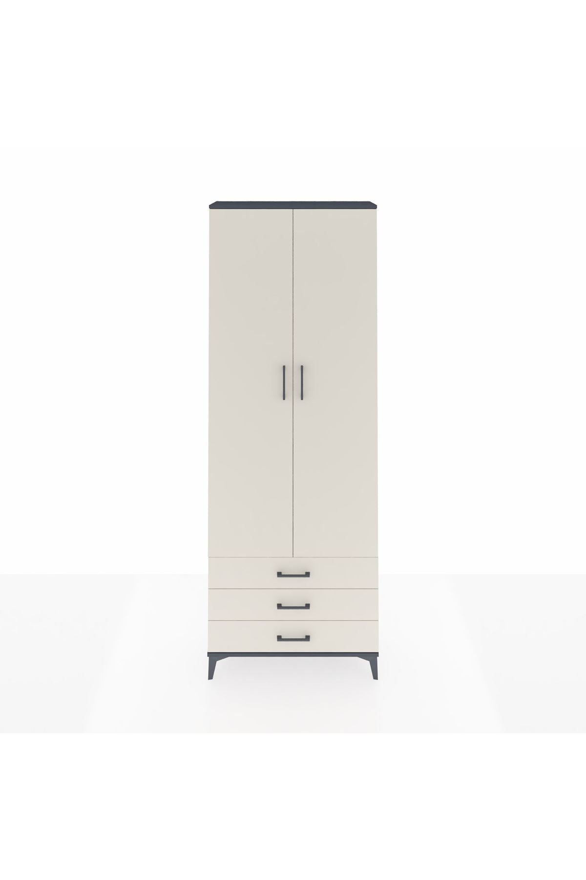Arges Dolap 2 Raflı 3 Çekmeceli Tek Askılı 88x30x243 - S33M299V4A
