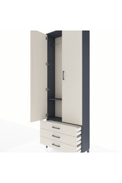Arges Dolap 2 Raflı 3 Çekmeceli Tek Askılı 88x30x243 - S33M299V4A